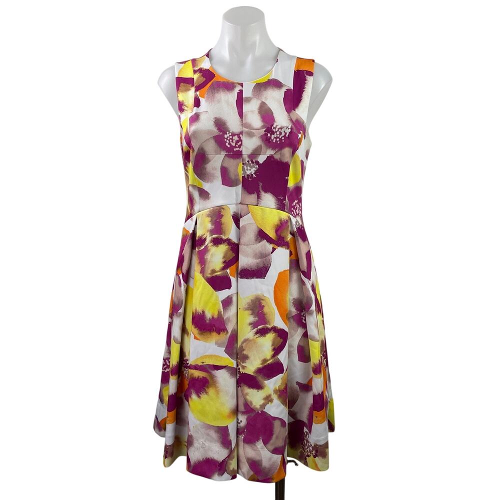 INC International Concepts Multicolor Floral Sleeveless Fit & Flare Mini Dress M